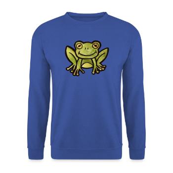 Aquarell Frosch-Anhänger - Unisex Pullover - Royalblau - Vorne - Alina (178cm) & Michal (187cm)