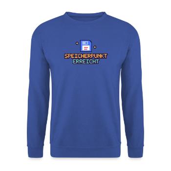 Floppy Pixel Speicherpunk - Unisex Pullover - Royalblau - Vorne - Alina (178cm) & Michal (187cm)