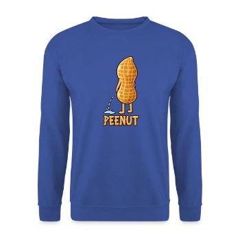 Peenut Lustige Erdnuss Wortspiel Cartoon Humor - Unisex Pullover - Royalblau - Vorne - Alina (178cm) & Michal (187cm)