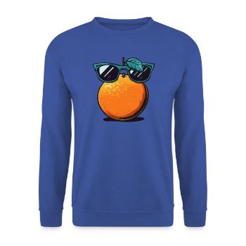 Orange mit dunkler Sonnenbrille - Unisex Pullover - Royalblau - Vorne - Alina (178cm) & Michal (187cm)
