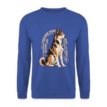 Canaan Dog - Unisex Pullover - Royalblau - Vorne - Alina (178cm) & Michal (187cm)
