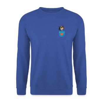 Kätzchen-in-deiner Taschenherz-Thema - Unisex Pullover - Royalblau - Vorne - Alina (178cm) & Michal (187cm)