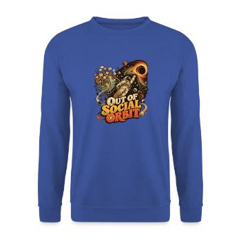 Out of Social Orbit Space Cartoon - Unisex Pullover - Royalblau - Vorne - Alina (178cm) & Michal (187cm)