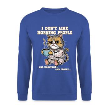 Ich Mag Keinen Morgenmenschen-katzenkaffee - Unisex Pullover - Royalblau - Vorne - Alina (178cm) & Michal (187cm)