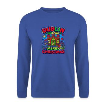 Festive Dublin Ireland Holiday Christmas Season - Unisex Pullover - Royalblau - Vorne - Alina (178cm) & Michal (187cm)