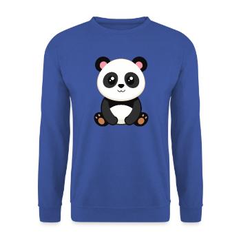 Süßer Baby-Panda - Unisex Pullover - Royalblau - Vorne - Alina (178cm) & Michal (187cm)