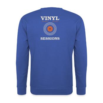 Vinyl SessionsRetro Schallplatte - Unisex Pullover - Royalblau - Hinten - Michal (187cm)