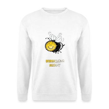 Hummel glückliche zufriedene Hummel - Unisex Pullover - Weiß - Vorne - Alina (178cm) & Michal (187cm)