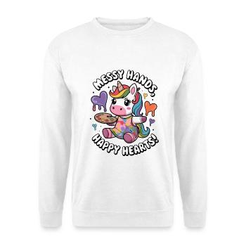 Messy Hands, Happy Hearts! - Unisex Sweatshirt - white - Front