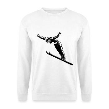Skispringen Skispringer - Unisex Pullover - Weiß - Vorne - Alina (178cm) & Michal (187cm)