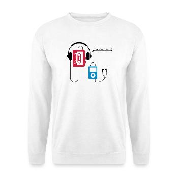 POD 3 - Unisex Pullover - Weiß - Vorne - Alina (178cm) & Michal (187cm)