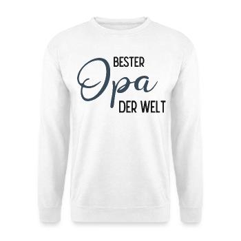 Bester Opa der Welt - Spruchdesign - Unisex Pullover - Weiß - Vorne - Alina (178cm) & Michal (187cm)