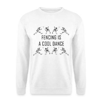 Zäunen ist für den Fechter ein cooler Tanz - Unisex Pullover - Weiß - Vorne - Alina (178cm) & Michal (187cm)