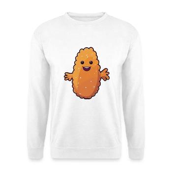Seegurken-Karikatur Kawaii Bunte Illustration - Unisex Pullover - Weiß - Vorne - Alina (178cm) & Michal (187cm)