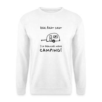der arzt sagt wohnwagen - Unisex Pullover - Weiß - Vorne - Alina (178cm) & Michal (187cm)