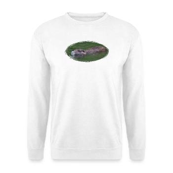 Nutria Biber Biberratte Wasserratte - Unisex Pullover - Weiß - Vorne - Alina (178cm) & Michal (187cm)