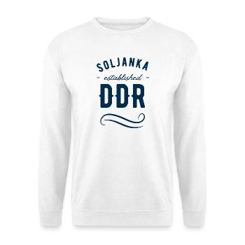 Soljanka DDR Legacy - Unisex Pullover - Weiß - Vorne - Alina (178cm) & Michal (187cm)