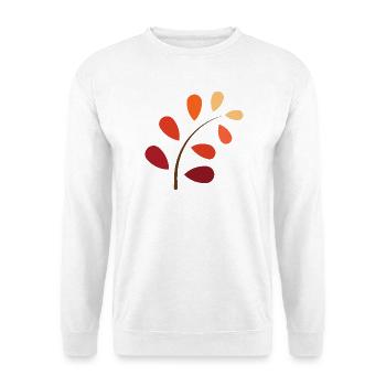 Herbstzweig mit Farbverlauf – Natürlich schön - Unisex Pullover - Weiß - Vorne - Alina (178cm) & Michal (187cm)