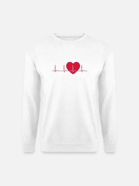 Heartbeat ECG Line Medical Pulse Wave Icon Vector - Unisex Sweatshirt - white