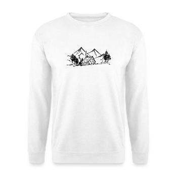 Cabin in the Hills - Unisex Pullover - Weiß - Vorne - Alina (178cm) & Michal (187cm)