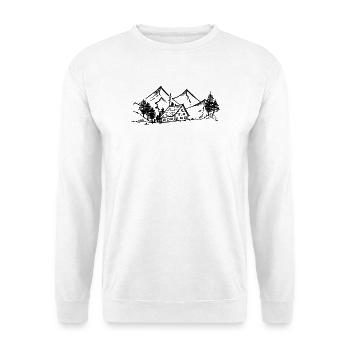 Cabin in the Hills - Unisex Pullover - Weiß - Vorne - Alina (178cm) & Michal (187cm)