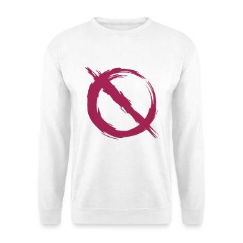 Verbot verboten Symbol - Unisex Pullover - Weiß - Vorne - Alina (178cm) & Michal (187cm)