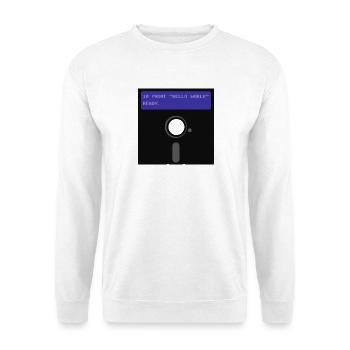 Floppy Disk - Unisex Pullover - Weiß - Vorne - Alina (178cm) & Michal (187cm)