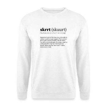 skrrt (skuurt) HipHop - Unisex Pullover - Weiß - Vorne - Alina (178cm) & Michal (187cm)