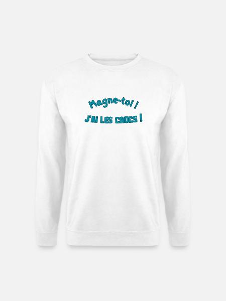 Magne-toi J'ai les Cr*cs – Bleu Pop - Sweat-shirt Unisexe - blanc