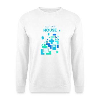 Bausteine Steine bauen spielen - Unisex Pullover - Weiß - Vorne - Alina (178cm) & Michal (187cm)