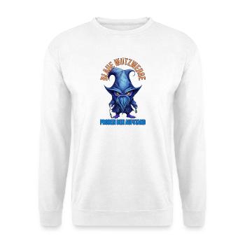 Blaue Wutzwerge - Unisex Pullover - Weiß - Vorne - Alina (178cm) & Michal (187cm)