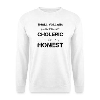choleric honest - Unisex Pullover - Weiß - Vorne - Alina (178cm) & Michal (187cm)