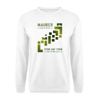 Maurer Hochbau Steinmetz - Unisex Pullover - Weiß - Vorne - Alina (178cm) & Michal (187cm)