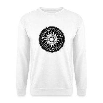 BBS Felge invertiert Tuning Geschenkidee - Unisex Pullover - Weiß - Vorne - Alina (178cm) & Michal (187cm)