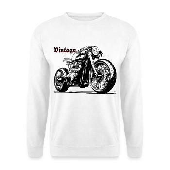 Nachtbike Linienkunst - Unisex Pullover - Weiß - Vorne - Alina (178cm) & Michal (187cm)