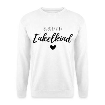 Euer erstes Enkelkind - Unisex Pullover - Weiß - Vorne - Alina (178cm) & Michal (187cm)