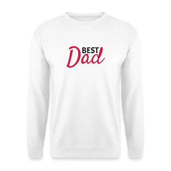 Best Dad - Unisex Pullover - Weiß - Vorne - Alina (178cm) & Michal (187cm)