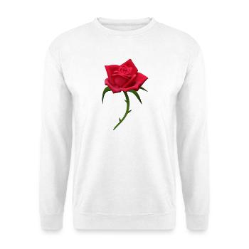 Rose rote Rose rote Rosen - Unisex Pullover - Weiß - Vorne - Alina (178cm) & Michal (187cm)