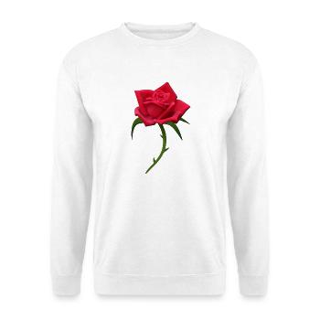 Rose rote Rose rote Rosen - Unisex Pullover - Weiß - Vorne - Alina (178cm) & Michal (187cm)