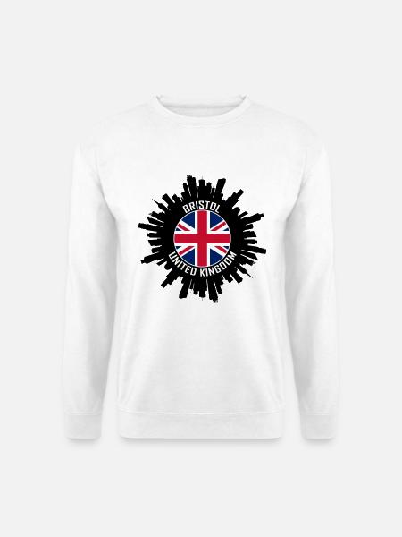 Bristol Skyline UK Flagge Reisesouvenir - Unisex Pullover - Weiß