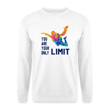 Skydive Fallschirmspringer Skydiver Freifall - Unisex Pullover - Weiß - Vorne - Alina (178cm) & Michal (187cm)
