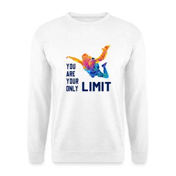 Skydive Fallschirmspringer Skydiver Freifall - Unisex Pullover - Weiß - Vorne - Alina (178cm) & Michal (187cm)