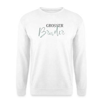 Großer Bruder - Unisex Pullover - Weiß - Vorne - Alina (178cm) & Michal (187cm)