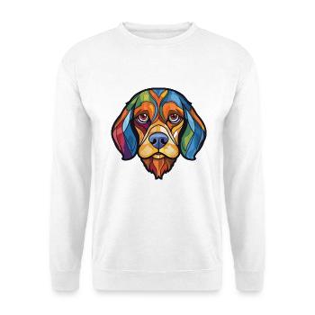 Deutsche Bracke Hunderasse Aquarell Illustration - Unisex Pullover - Weiß - Vorne - Alina (178cm) & Michal (187cm)