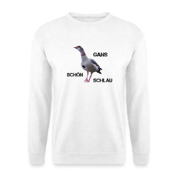 Ganz schön schlau - Unisex Pullover - Weiß - Vorne - Alina (178cm) & Michal (187cm)