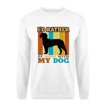 Deutsche Bracke Hundeliebe Silhouette Vintage Sunset - Unisex Pullover - Weiß - Vorne - Alina (178cm) & Michal (187cm)