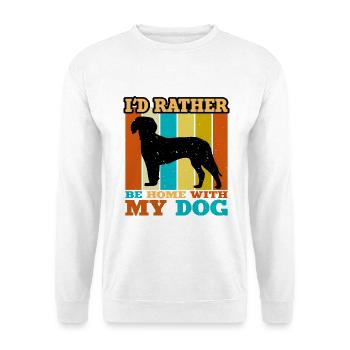 Deutsche Bracke Hundeliebe Silhouette Vintage Sunset - Unisex Pullover - Weiß - Vorne - Alina (178cm) & Michal (187cm)