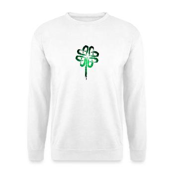 Kleeblatt Symbol Keltische Symbole - Unisex Pullover - Weiß - Vorne - Alina (178cm) & Michal (187cm)