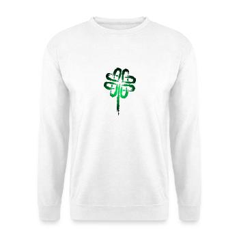 Kleeblatt Symbol Keltische Symbole - Unisex Pullover - Weiß - Vorne - Alina (178cm) & Michal (187cm)