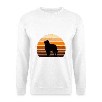 Karpaten Schäferhund Silhouette Retro Sonnenuntergang - Unisex Pullover - Weiß - Vorne - Alina (178cm) & Michal (187cm)